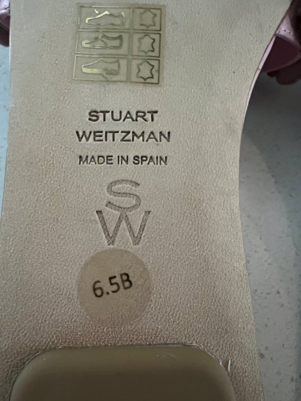 STUART WEITZMAN Women's Meadow pink leather Slide Flat Sandals size 6.5 - Picture 8 of 8